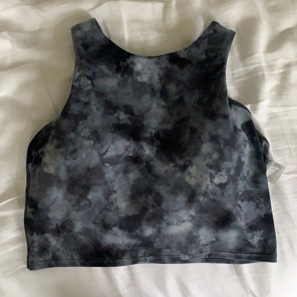 Athleta tie dye grey/ black top